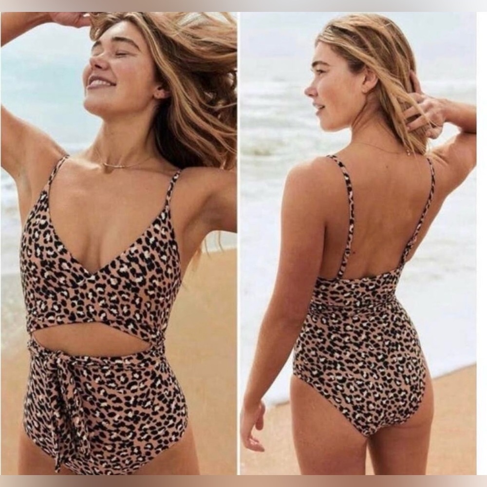 Aerie Leopard Print One Piece Swimsuit - Picture 2 of 8